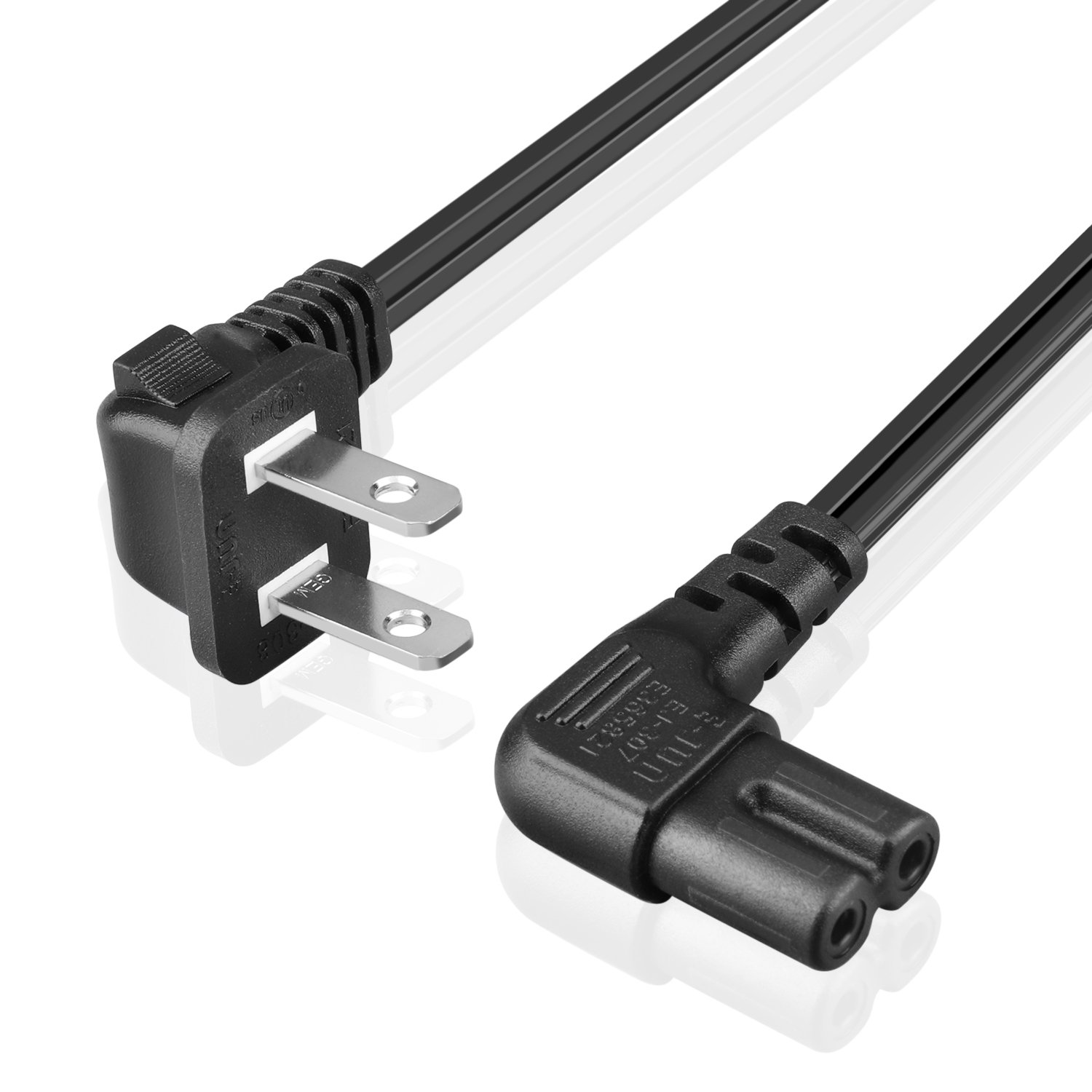 Amazon.com: TNP Universal 2 Prong Angled Power Cord (15 Feet) 2